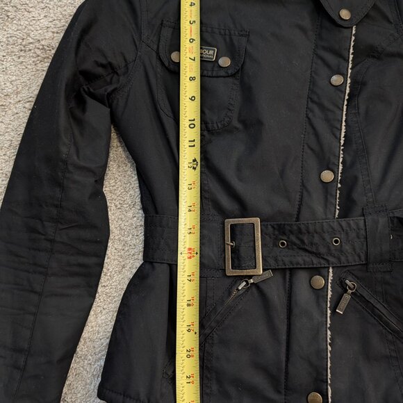 Barbour Matlock international wax cotton biker Jacket black Size 4 - Picture 7 of 8